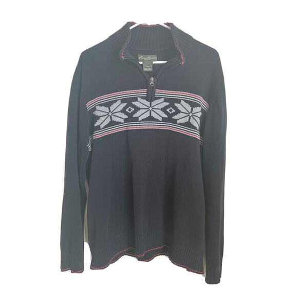 Eddie Bauer Other - Eddie Bauer Mens TL Blue Snowflake Sweater Long Sleeve Pullover Athleisure